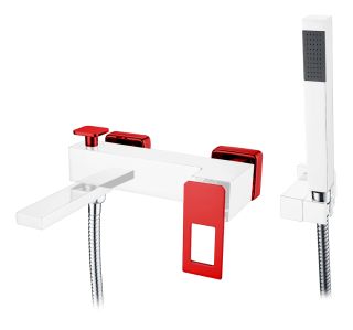 Смеситель для ванны Boheme Q хром/красный 143-CRR